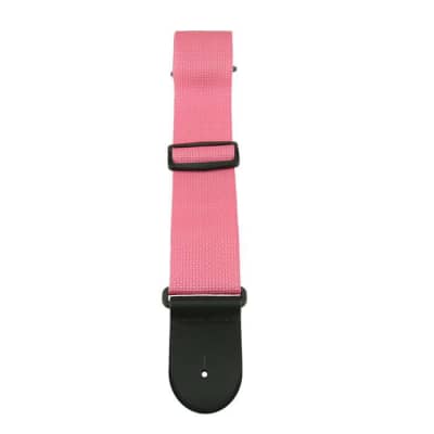 Henry Heller 2" Polypro Guitar Strap Pink w/ Leather Ends Made In USA HPOL-PNK image 3