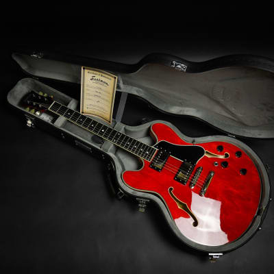 Eastman T386 Semi-Hollow Thinline Ebony Fingerboard Kent Armstrong Humbuckers Red 2023 (P2202623) image 3