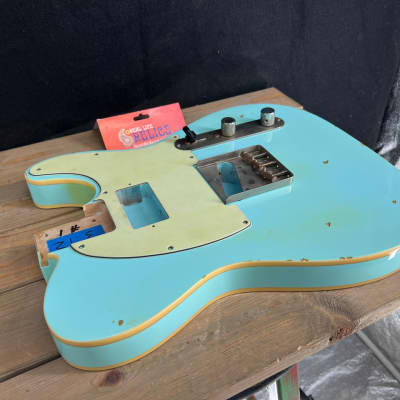 Real Life Relics Tele® Body  Double Bound Aged Sonic Blue Humbucker Route 3 LB 12 OZ #1 image 7