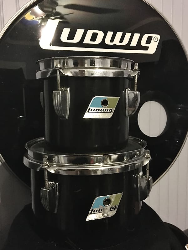Ludwig Concert Toms 6” 8” Black Cortex Vintage 70’s Reverb