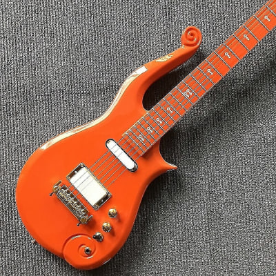 Orange Custom Prince Cloud Guitar, Solid Body, Maple Neck and Rosewood Fingerboard image 1