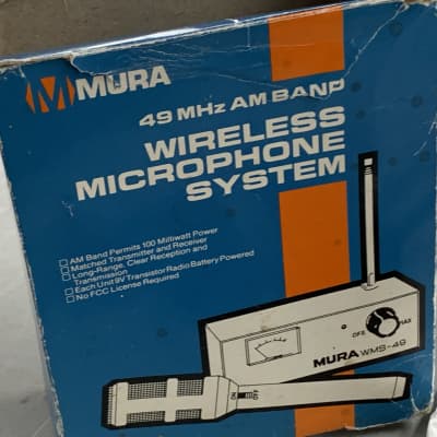 Vintage Mura  49mhz Wireless Microphone System with RCA to 1/4" Female Adapter WMS-49 image 5