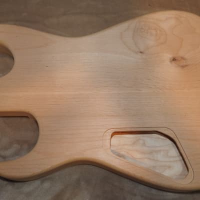 Unfinished Jackson Dinky Style Super Strat Body 2 Piece Alder with a Figured Birdseye Maple 2 Piece Top Double Humbucker Pickup Routes 3 Pounds 1.7 Ounces Chambered Semi-Hollow Very Light! image 16