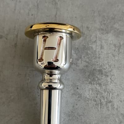 Denis Wick 2B Heritage Cornet Mouthpiece 2015 -2018 - Silver Plate with Gold Rim image 3
