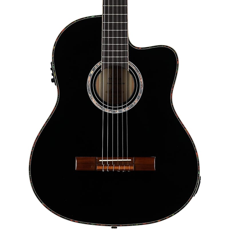 Ortega RCE145 Classical Acoustic-Electric Guitar (with Gig Bag) - Black image 1