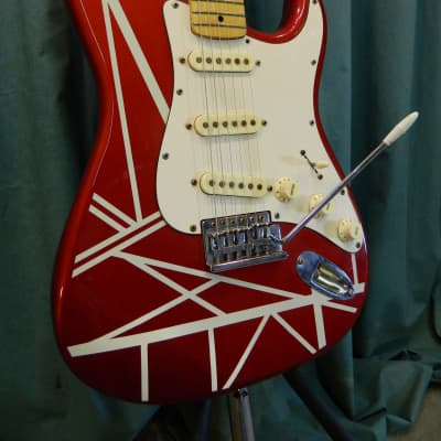 Grand  Prix Stratocaster c.1980 Red/White Striped image 1