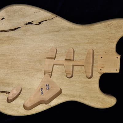 Spalted Maple Top / Aged Basswood Strat body - Standard Hardtail 4lbs 4oz #2931 Bild 2