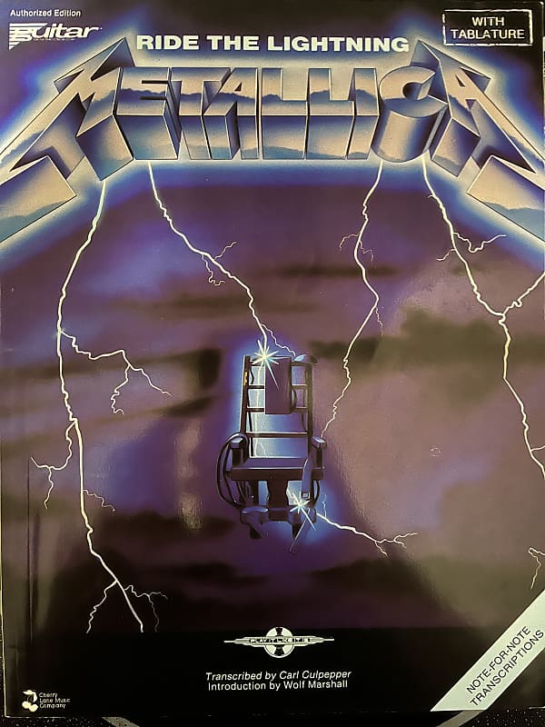 Metallica Ride the Lightning Guitar Tab / Tablature Book Reverb