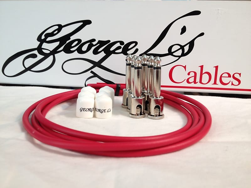 George L's 155 Guitar Pedal Cable Kit .155 Red / White / Nickel - 6/6/6 image 1