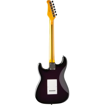Oscar Schmidt OS-300-PS Double Cutaway Solid-Body Electric Guitar, Purple Sunburst image 3