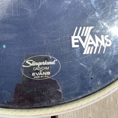 Slingerland Logo 20” Evans Cad/Cam resonant bass drum head  80’s Black image 2