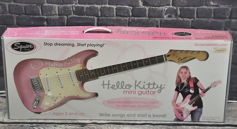 Squier hello kitty mini online strat electric guitar