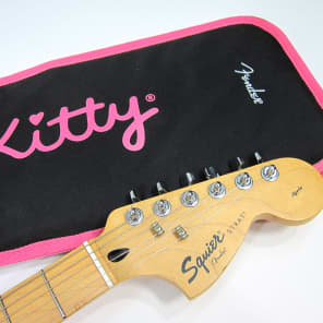 Beautiful Fender Hello Kitty Licensed Stratocaster Guitar with Black & Pink Hello Kitty Gig Bag! image 3