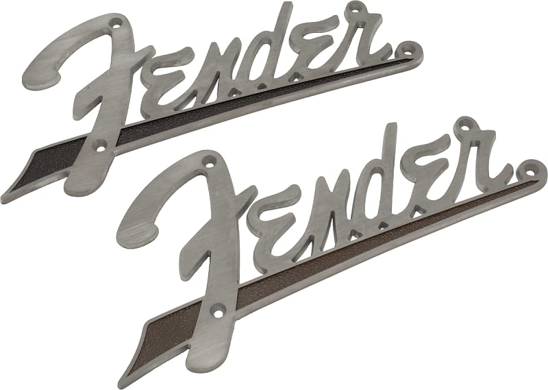 Logo - Fender, Flat, silver with accent color - BROWN | Reverb