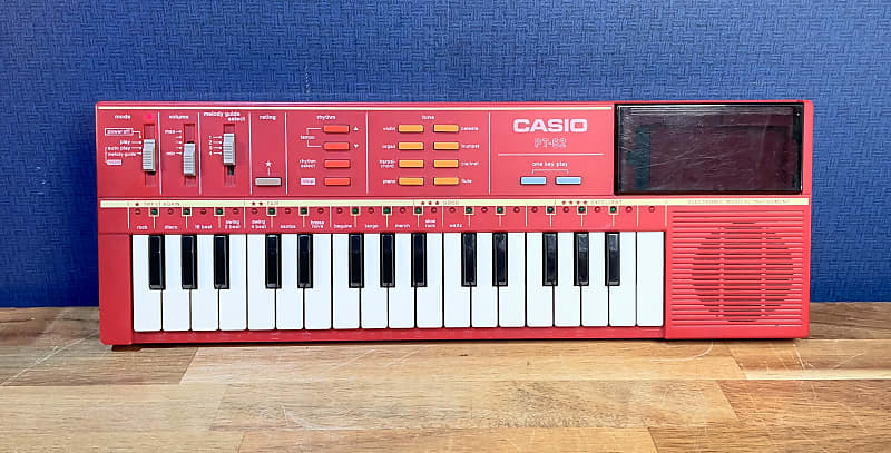 `Vintage hot CASIO PT-1 White Electronic Keyboard Synthesizer ~TESTED Discoloration