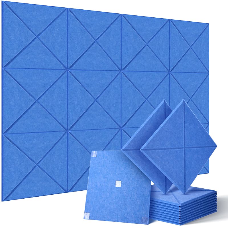 Soundproof Wall Panels 12 Pack Acoustic Foam Panels Sound Proof Panels  Tiles with 60 pcs Double-sided Adhesive, High Density Sound Dampening  Panels