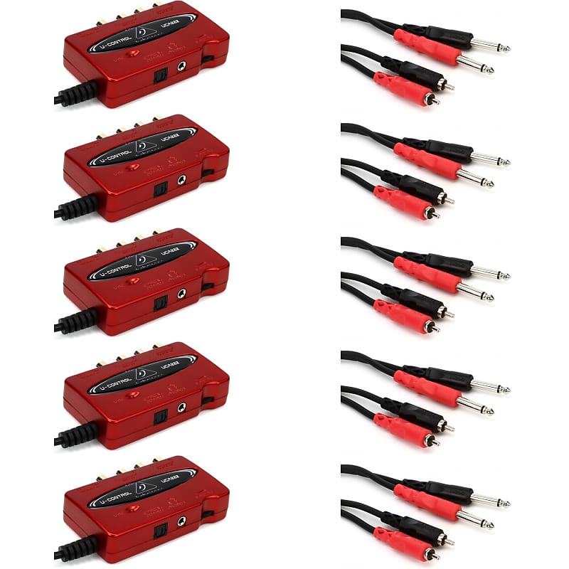 Behringer UCA222 Audio Interface with TS Cable 5 Pack Reverb