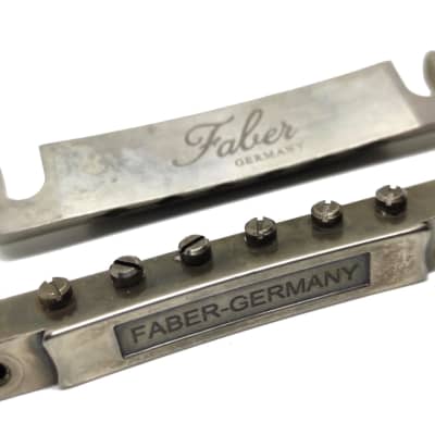 Faber Nickel AGED Bridge + Tailpiece set, ABR-1,Nylon saddles | Reverb