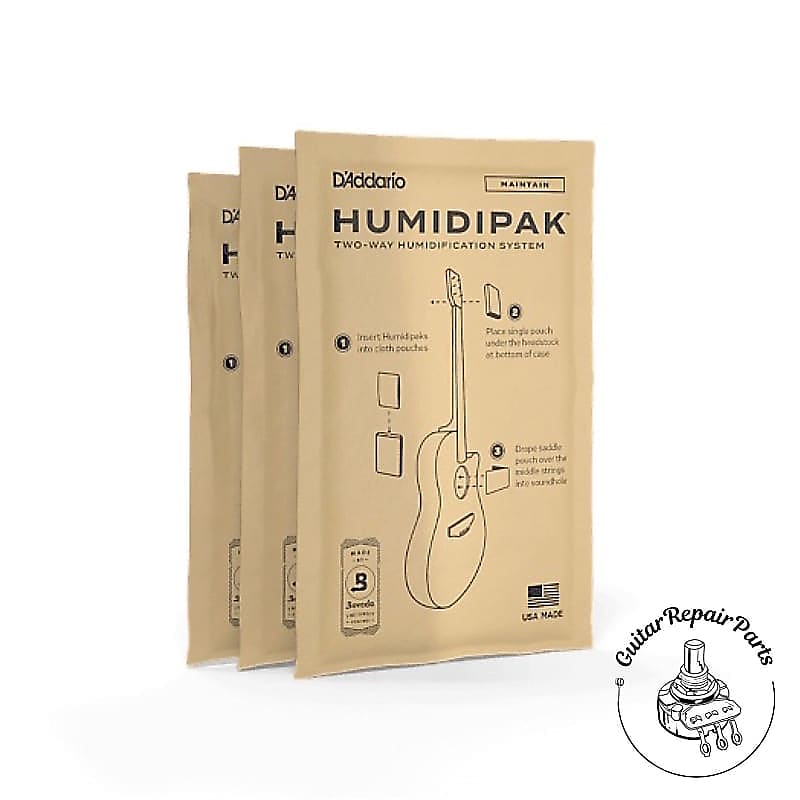 D'Addario Humidipak System Replacement Packets, 3-pack, PW-HPRP-03 image 1