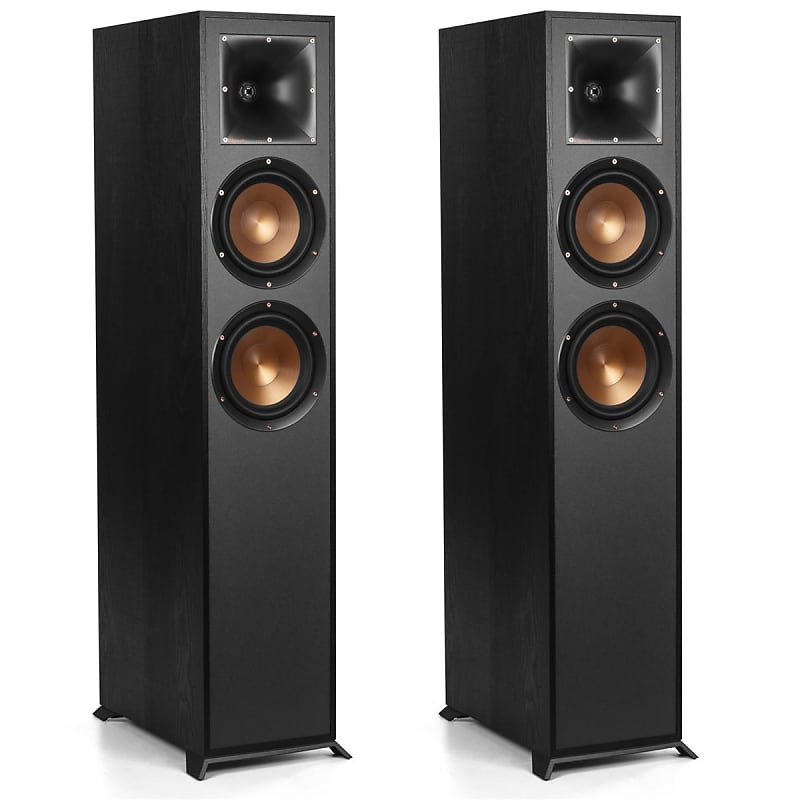 Klipsch Reference R-620F Floorstanding Speaker, Black Textured Wood Grain Vinyl, Pair  			