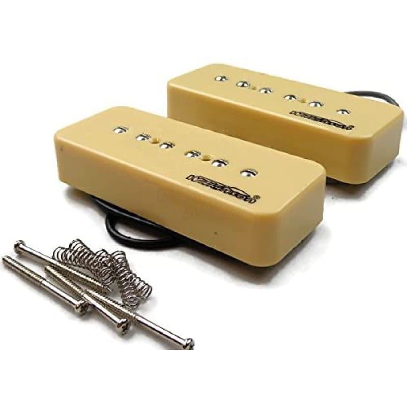 Cream Wilkinson Bridge and Neck P90 Soapbar Pickup SET / Soap Reverb