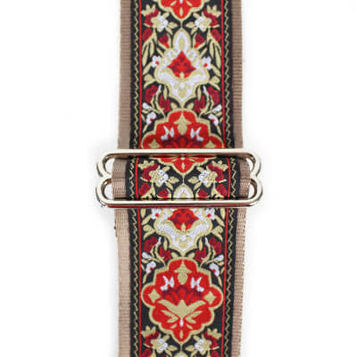 Souldier "Tapestry Cabernet" Burgundy Pattern 2" Guitar Strap with Black Ends image 3