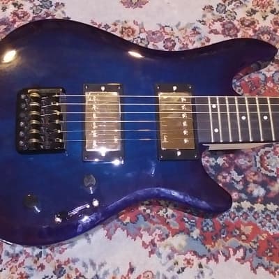 Alp Asmuse Leaf L-200 Headless Electric Travel Guitar Dark Blue image 2