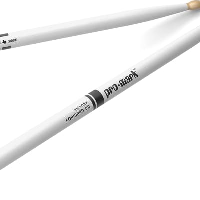 ProMark Classic Forward 5A Painted White Hickory Drumsticks, Oval Wood Tip, One image 1