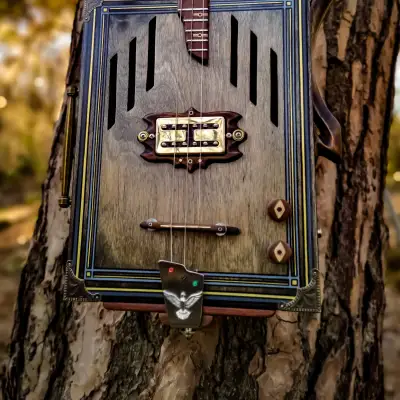 HighBird Handcrafted Instruments - Northern Goshawk - Custom 3 String Acoustic/Electric Cigar Box Guitar (CBG) - 2022 image 3