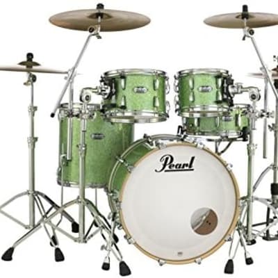Pearl Masters Maple Complete MCT924XEDP/C348 4 Piece Drum Shell Pack, Absinthe Sparkle image 4