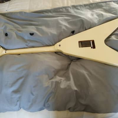 1981 Burny Flying V RFV-75 Floyd Rose alpine white | Reverb