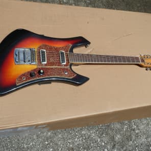 Univox Electric 12 String Guitar Vintage Japan  1960s  Sunburst Offset Body Twelve image 1