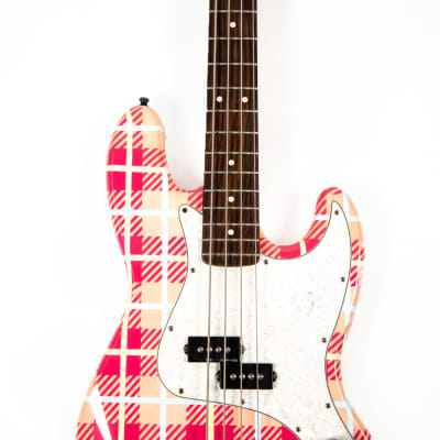 Fender Custom Pink Plaid "Groundskeeper Willie" Precision Bass Owned by Mark Hoppus image 13