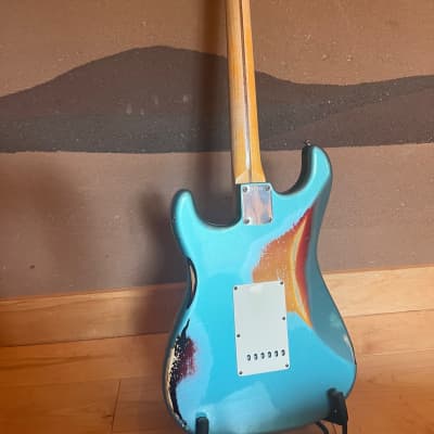 Fender Custom Shop '57 Reissue Stratocaster Heavy Relic 2013 - Teal and Sunburst image 21