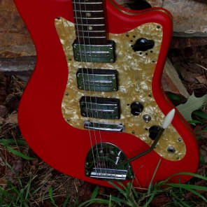 Egmond Model “3V” 1965 Red Vinyl. Electric Guitar.  Made in Holland. Used by most of the 60's Brits image 13