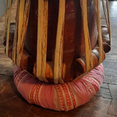 Professional Indian Tabla Drums 1950s Teak and Copper image 2