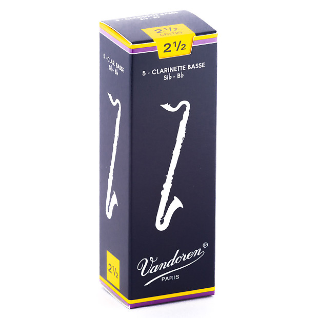 Vandoren CR1225 Bass Clarinet Traditional Reeds - Strength 2.5 (Box of 5) image 1