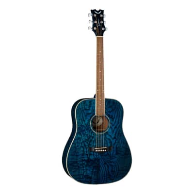 Dean AXS Dreadnought Quilt Ash Acoustic Guitar - Trans Blue - Used image 2