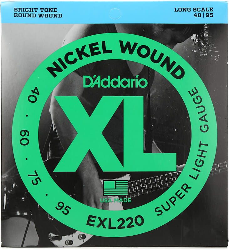 D'Addario EXL220 XL Nickel Wound Bass Guitar Strings - .040-.095 Super Light  Long Scale image 1