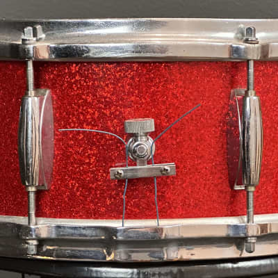 Gretsch Round Badge Red Sparkle snare drum trio 4x14, 5.5x14, 6.5x14 image 15