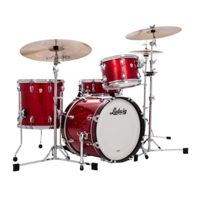 Ludwig Classic Maple 3pc Jazz Drum Set Red Sparkle image 1
