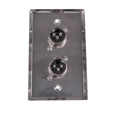 Stainless Steel Wall Plate - One XLR Male and One XLR Female Connector image 2