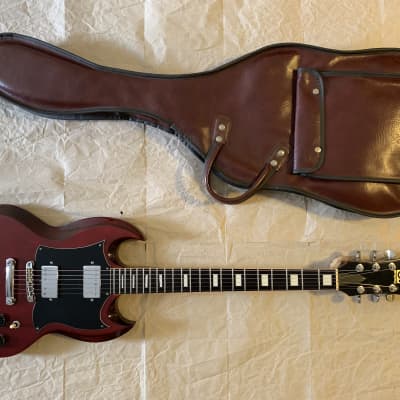 Ampeg  SG type e. guitar  STUD GE series Set Neck  70s Maxon Humbuckers! - Wine Red MIJ Very Good Condition image 23
