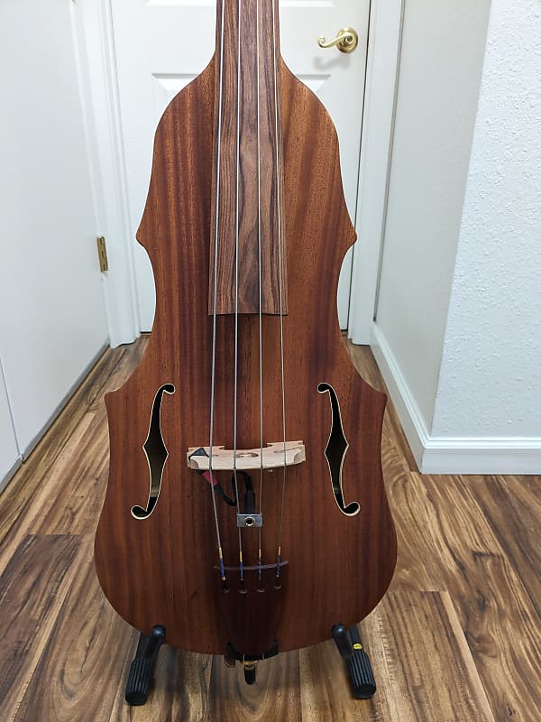 4 String 1/2 Scale  Natural Finish Electric Upright Bass image 1