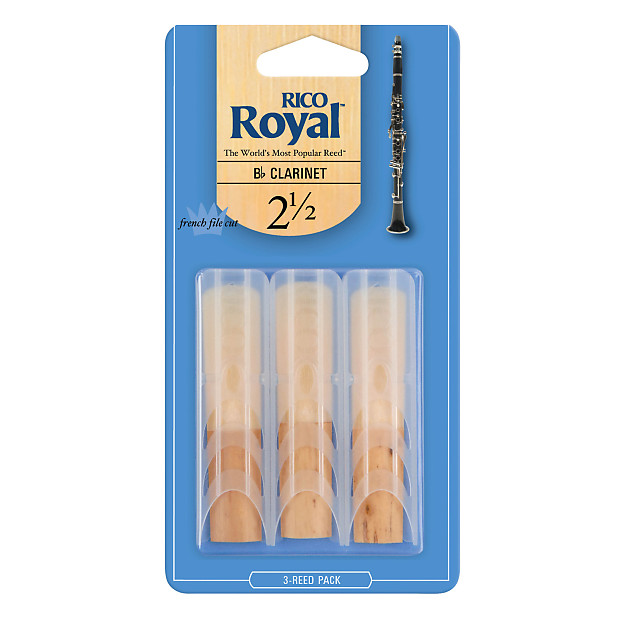 Rico RCB0325 Royal Bb Clarinet Reeds - Strength 2.5 (3-Pack) image 1