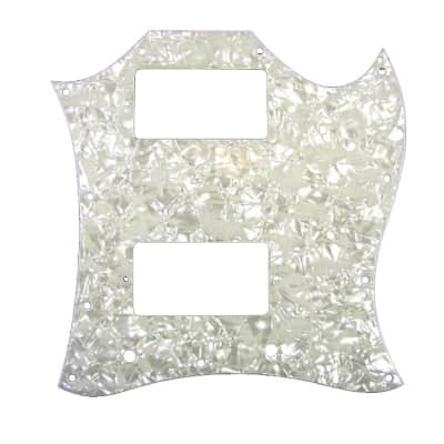 Allparts Pickguard for Gibson® SG® Large White Pearloid image 2