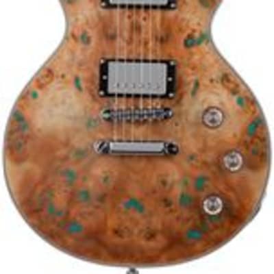 Schecter Solo II Custom Electric Guitar Natural Burl Turquoise image 1