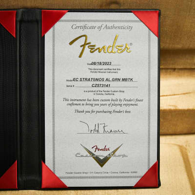 Fender Custom Shop Masterbuilt Todd Krause Eric Clapton Signature Stratocaster Almond Green 2023 (CZ573141) image 6