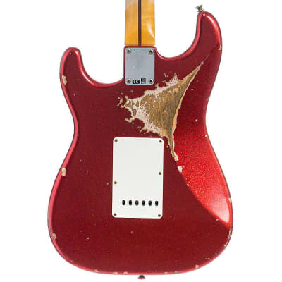 Fender Custom Shop 1957 Stratocaster Heavy Relic, Lark Guitars Custom Run -  Red Sparkle (552) image 6