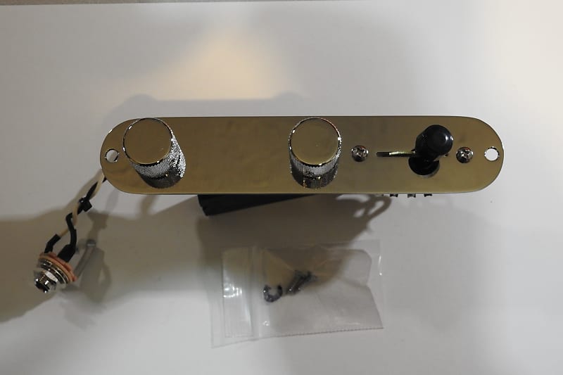 Telecaster Loaded Pre Wired 4 Way Chrome Control Plate With Kluson Chrome Control Plate, Gotoh Chrome Barrel Knobs, Oak Grigsby 4 Way Switch, Mojotone Dijon .047uF Tone Cap, CTS Pot, Switchcraft Jack, and Gavitt Cloth Wire! image 1